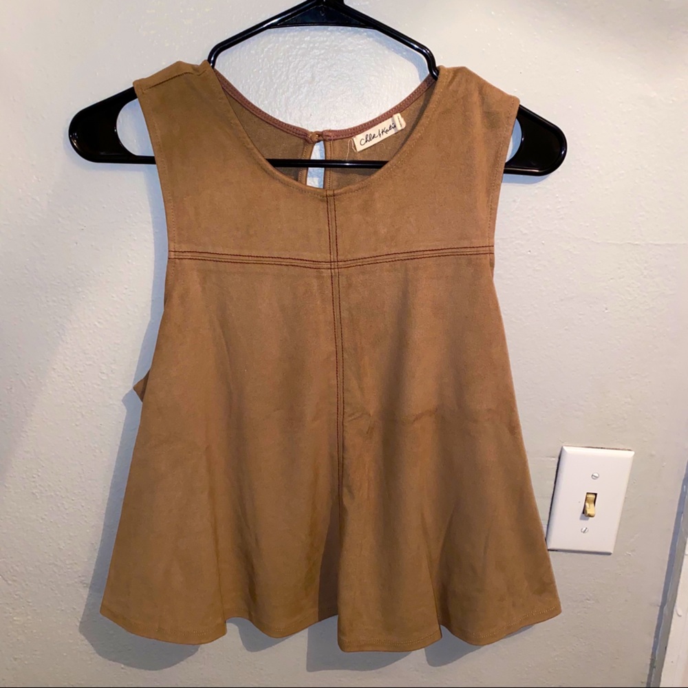 Suede Crop Tank Top